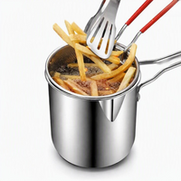 Deep Frying Pot with Strainer Basket – 1200ml Stainless Steel Oil Fryer | Gift Box Packing