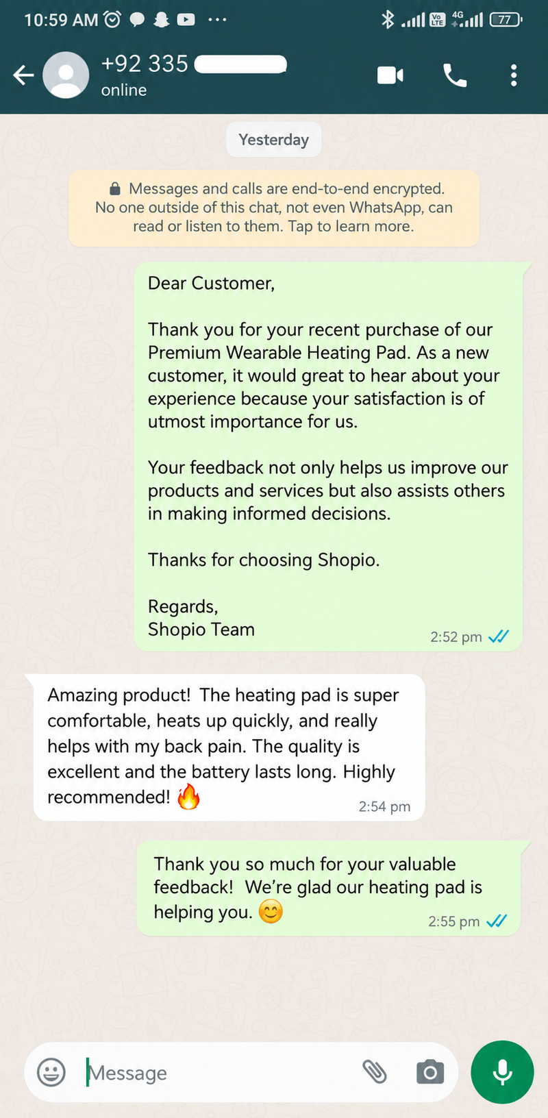 Customer review 1