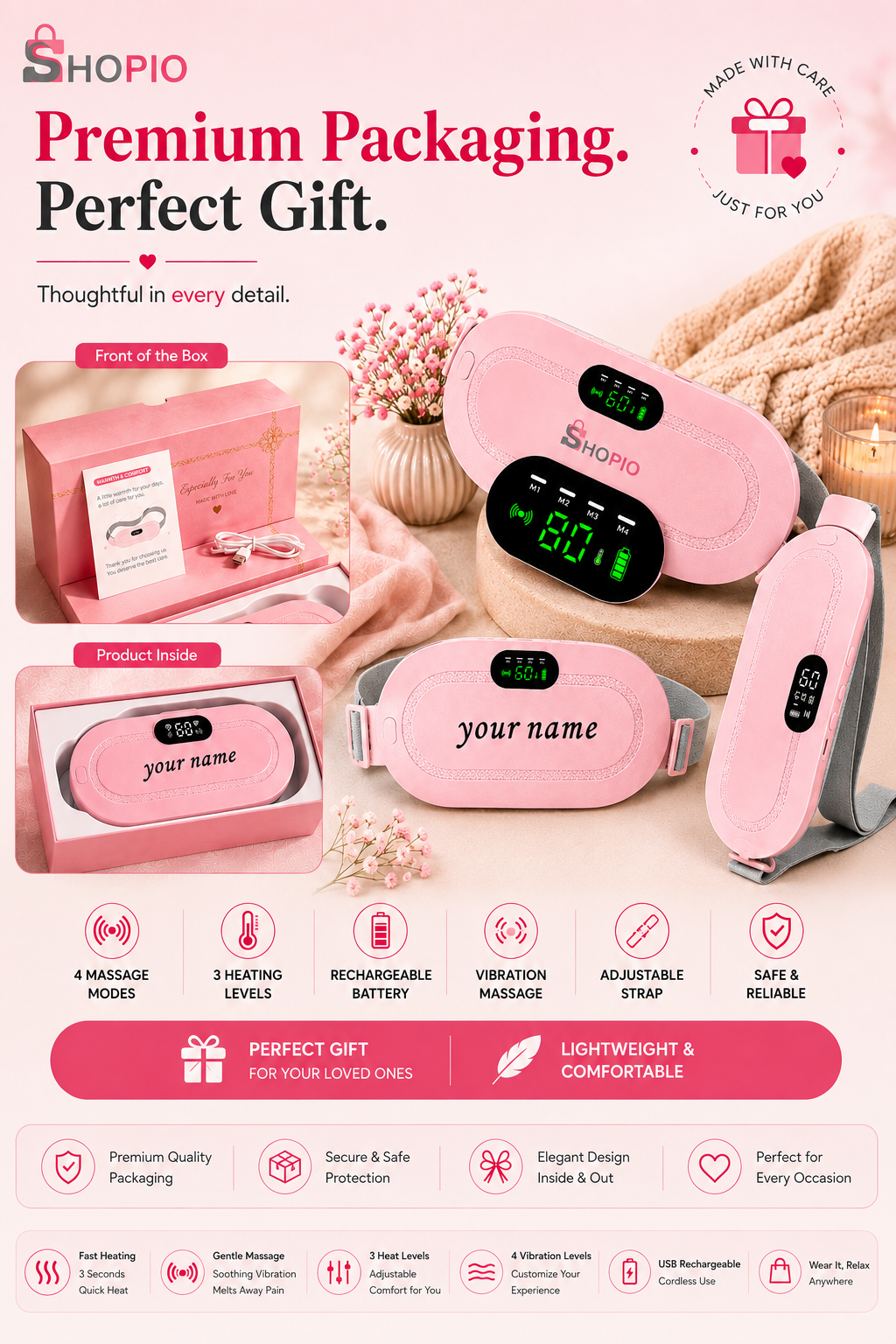 Customized Heating & Massage Cramps Belt
