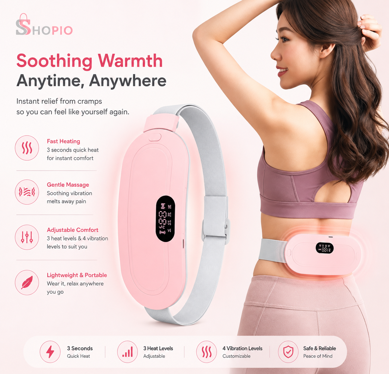 Customized Heating & Massage Cramps Belt