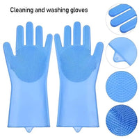 Silicone Dishwashing & Cleaning Pair Gloves – Food-Grade Scrubber Gloves for Kitchen, Bathroom & More