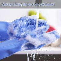 Silicone Dishwashing & Cleaning Pair Gloves – Food-Grade Scrubber Gloves for Kitchen, Bathroom & More