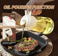 470ml Kitchen Glass Oil Sprayer Bottle – 2-in-1 Olive Oil Dispenser & Sprayer | Transparent Glass