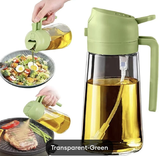 470ml Kitchen Glass Oil Sprayer Bottle – 2-in-1 Olive Oil Dispenser & Sprayer | Transparent Glass