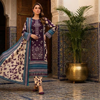 3 Piece Unstitched Lawn Suit For Women – Printed Lawn Shirt, Dupatta & Trouser | Everyday Wear