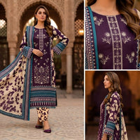 3 Piece Unstitched Lawn Suit For Women – Printed Lawn Shirt, Dupatta & Trouser | Everyday Wear