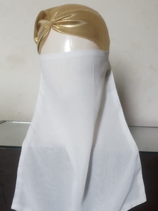 Half Veil Niqab Patti – Korean Chiffon with Soft Elastic | Lightweight Face Cover for Hijabs & Scarves