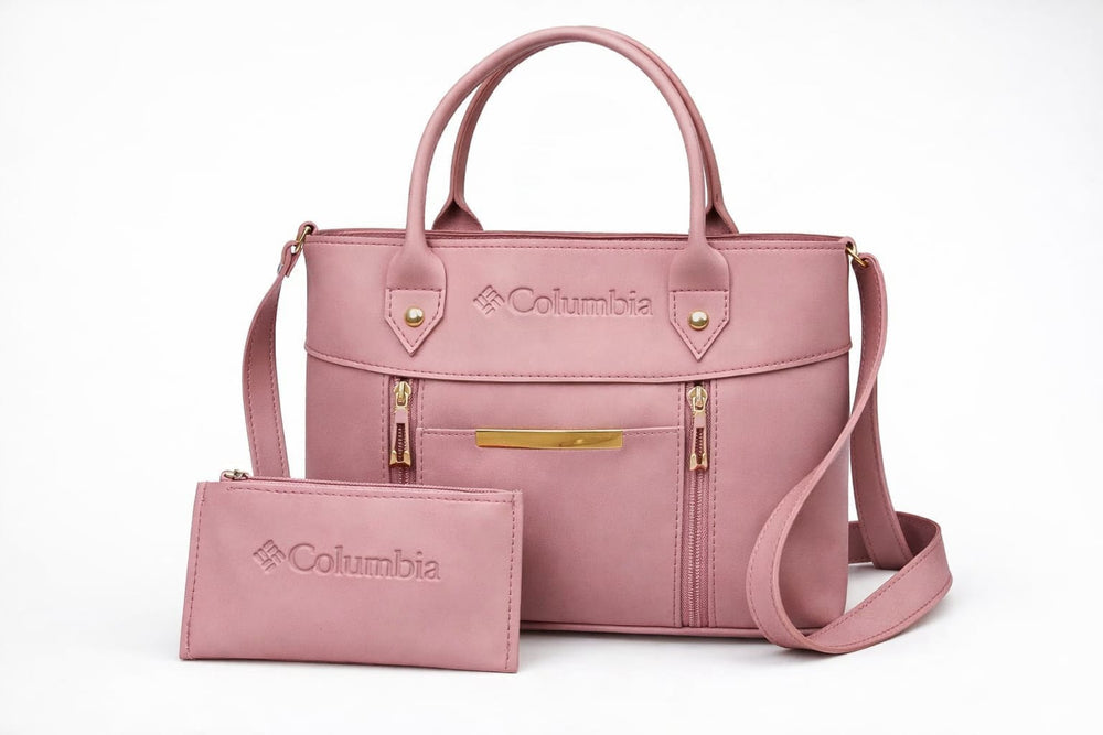 Luxe Signature 2-Piece Tote Handbag Set – Premium Leather-Look Bag & Matching Wallet | Golden Hardware & Adjustable Strap
