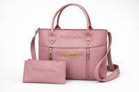 Luxe Signature 2-Piece Tote Handbag Set – Premium Leather-Look Bag & Matching Wallet | Golden Hardware & Adjustable Strap