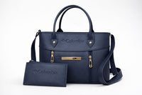 Luxe Signature 2-Piece Tote Handbag Set – Premium Leather-Look Bag & Matching Wallet | Golden Hardware & Adjustable Strap