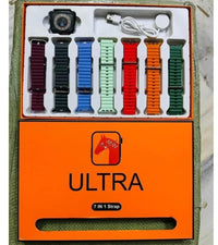 7-in-1 Ultra 3 Smart Watch – 7 Interchangeable Colorful Straps | Wireless Charging | Premium Gift Box