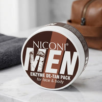 NICONI MEN Enzyme De-Tan Pack – Face & Body Tan Removal & Skin Care Pack | 120gm