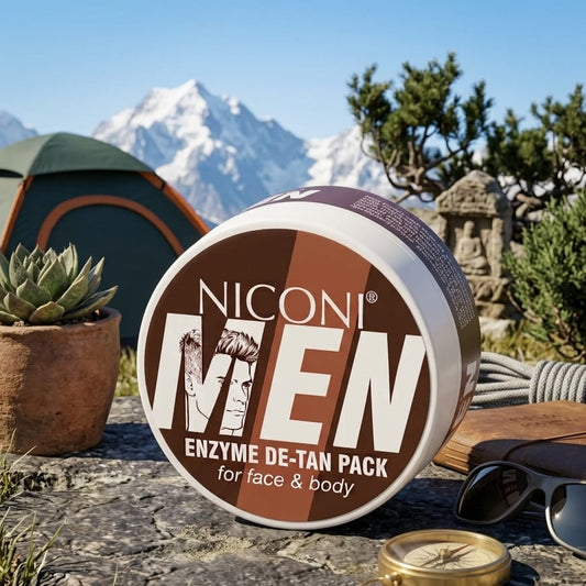 NICONI MEN Enzyme De-Tan Pack – Face & Body Tan Removal & Skin Care Pack | 120gm