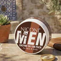 NICONI MEN Enzyme De-Tan Pack – Face & Body Tan Removal & Skin Care Pack | 120gm