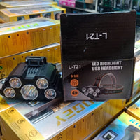 L-T21 LED Highlight USB Headlight – Rechargeable Portable Head Torch | Bright Illumination for Outdoor, Work & Daily Use