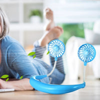 Portable Neck Fan – 360° Hanging Neck Sports Fan | USB Rechargeable Wearable Cooling Fan for Travel, Office & Outdoor (Random Color)