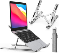 Folding Adjustable Steel Laptop Stand – Portable Ergonomic Multi-Angle Desk Riser | Neck & Eye Strain Relief for Home & Office
