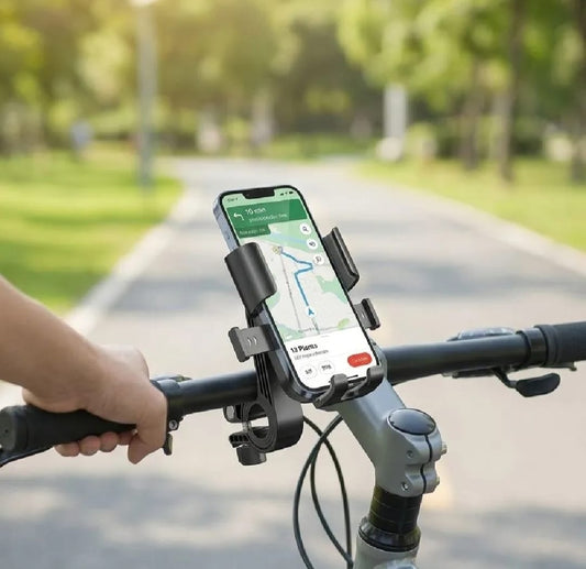 FLY Universal Mechanical Bike & Motorcycle Phone Mount – 360° Adjustable Handlebar Bracket | 4–7 Inch | Bicycle, Scooter & E-Bike