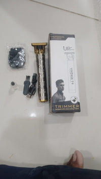 Vintage T9 Professional Hair Trimmer – USB Rechargeable Cordless Clipper for Men | Close-Cut T-Blade, Metal Body & Complete Grooming Kit