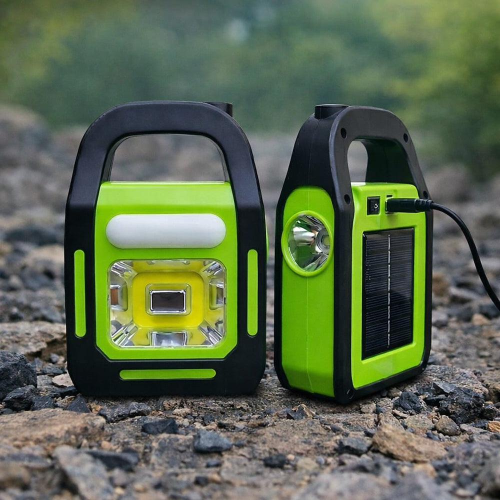 Solar Rechargeable 3-in-1 Emergency Light – Hurry Bolt Portable LED Work Light, Torch & Power Bank | Solar & USB Charging