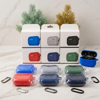 Silicone Case for AirPods Pro & Pro 2 – High Quality Protective Cover with Carabiner Hook | Shockproof & Dustproof (Random Color)