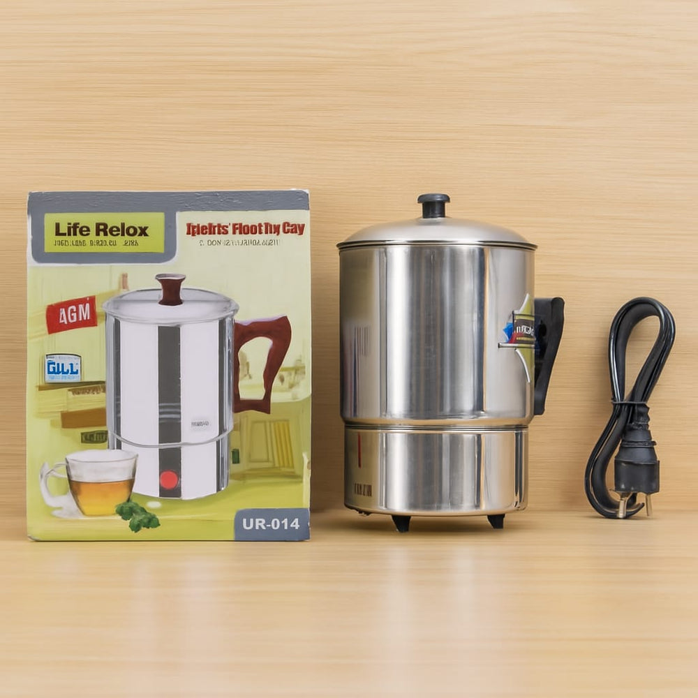 Life Relax Electric Water Kettle 1.0L – Stainless Steel 350W Portable Electric Boiler | Tea, Coffee, Milk & Instant Foods | LR-014