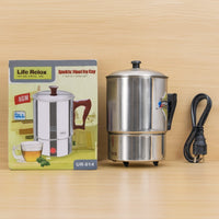 Life Relax Electric Water Kettle 1.0L – Stainless Steel 350W Portable Electric Boiler | Tea, Coffee, Milk & Instant Foods | LR-014