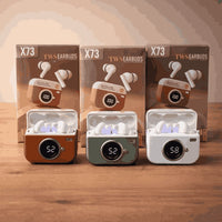X73 TWS Wireless Earbuds – Game Box Edition with LED Digital Battery Display | Retro Design True Wireless Stereo Earphones (Random Color)
