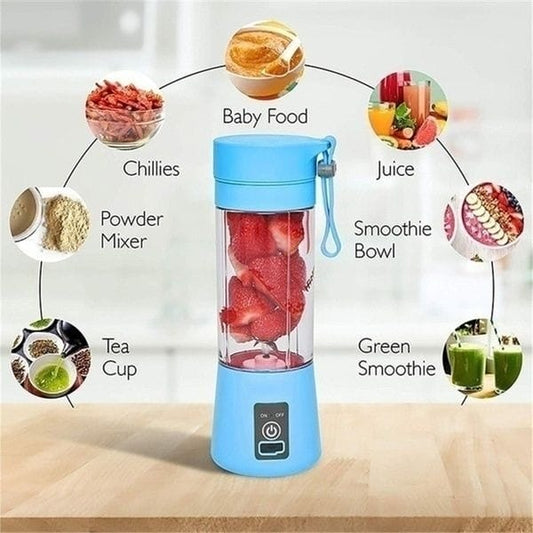 Portable Blender - Rechargeable Electric USB Juicer Cup | 380ml Travel Bottle for Smoothies & Shakes