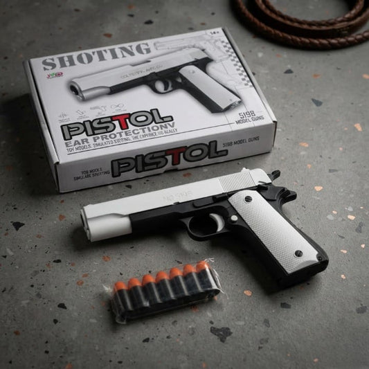 Toy Model Pistol 519B – Safe Soft Foam Bullet Gun for Kids | Outdoor Play & Shooting Games