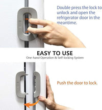 Child Safety Refrigerator Lock – Self-Adhesive Double Button Fridge Door Lock | Child Proof, Pet Safe & No-Drill Design (Multicolor)