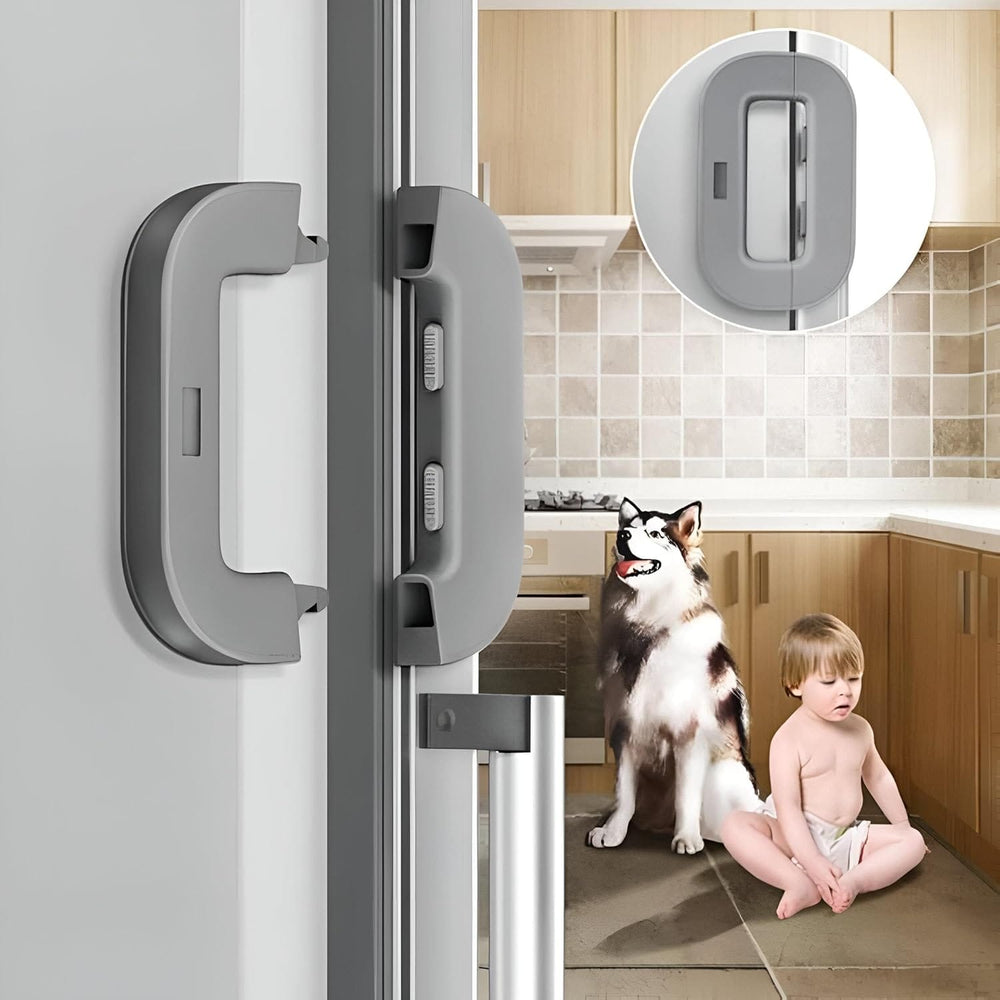 Child Safety Refrigerator Lock – Self-Adhesive Double Button Fridge Door Lock | Child Proof, Pet Safe & No-Drill Design (Multicolor)