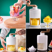 Portable Manual Ice Shaver Machine & Snow Cone Maker – Hand-Crank Slushie Maker with Stainless Steel Blades | Home, Kitchen & Camping