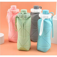Silicone Folding Bottle 600ML – Foldable Collapsible Smart Travel Water Bottle | Lightweight, Eco-Friendly & Reusable (Random Color)