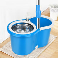 360° Rotating Spin Mop with Stainless Steel Bucket – Microfiber Mop Head | Wet & Dry Floor Cleaning for Home & Office