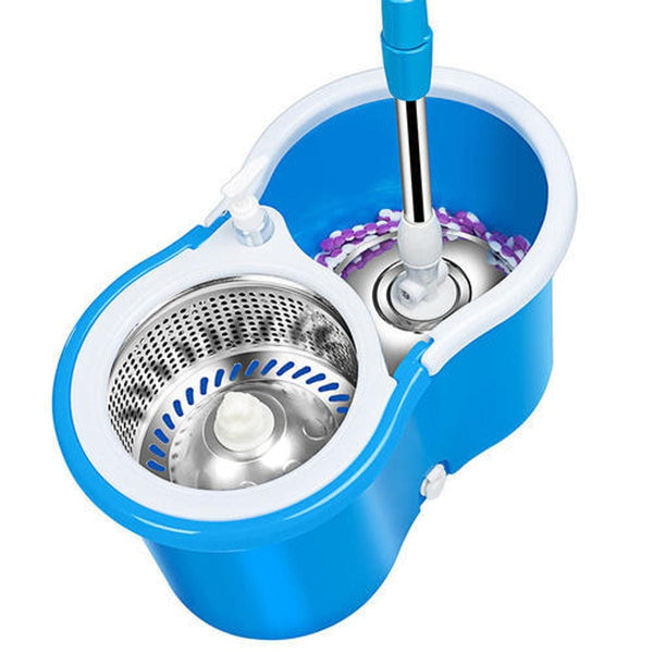 360° Rotating Spin Mop with Stainless Steel Bucket – Microfiber Mop Head | Wet & Dry Floor Cleaning for Home & Office